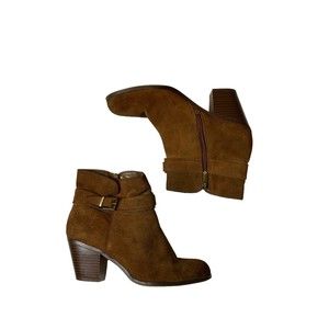 Sam Edelman Womens Lynne Suede Ankle Booties Size 7.5M Leather Heeled
